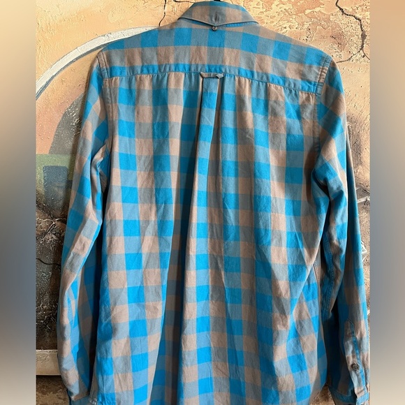 LACOSTE Blue-Gray Checkered Button down Shirt - Picture 7 of 11